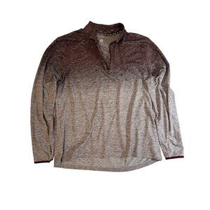 Champion Power Core 1/4-Zip Long Sleeve Shirt XL Maroon‎ Gray